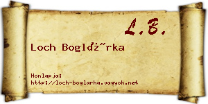 Loch Boglárka névjegykártya